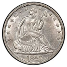 1846 50C Tall Date Liberty Seated Half Dollar PCGS AU55