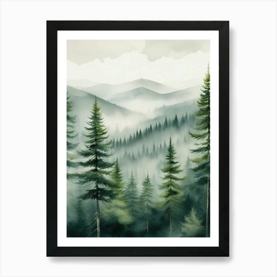 Appalachen Berge Nebelige Kiefer Tr Gerahmtes Wandbild Poster Leinwanddruck Bild
