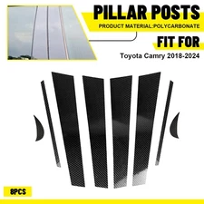 8Pcs/Set Door Window Pillar Posts Fits Toyota Camry 2018-2023 2024 Carbon Fiber