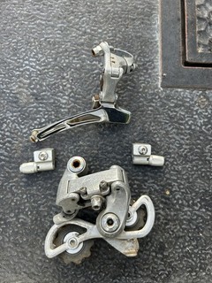Vintage SunTour Cyclone road bike Rear Derailleur Short Cage front derailleur