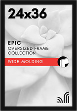 Americanflat 24X36 Poster Frame with Polished Plexiglass - Black Picture Frame -