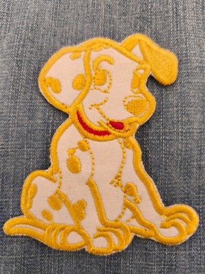 Neu Patch 101 Dalmatiner Aufnäher Aufbügelbar Hund Dog Kinderfilm Gelb Gold