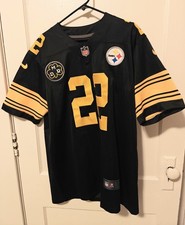 Nike Steelers Jersey #22 Harris DMR Dan Rooney Patch On Field Jersey Size Large