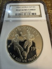 1994-S World Cup Silver Dollar NGC PF69 Ultra Cameo - Commemorative $1 Proof