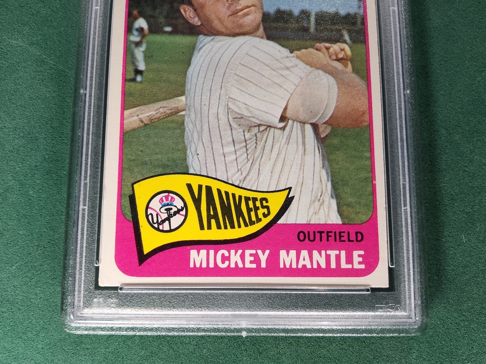 1965 Topps Baseball MICKEY MANTLE Vintage #350 PSA 3.5 VG+ RARE!! HOF Yankees view 4