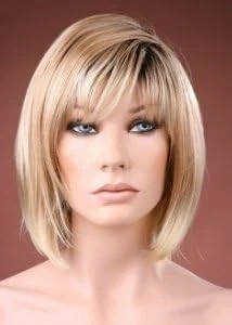 Forever Young UK Ladies Sharp Stylish Modern Bob Wig Blonde with Dark Roots Fas