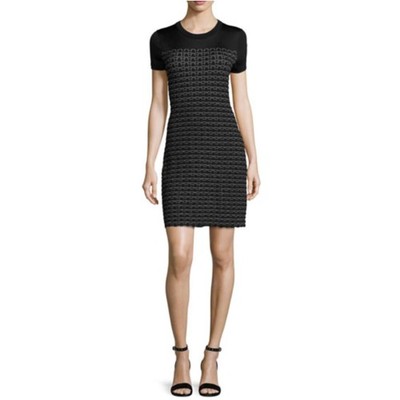 Rag & Bone Women's W272647XG Size L Black Gwen Short-Sleeve Sweater Dress NWT