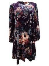 Calvin Klein Women's Printed-Velvet Puff-Sleeve Dress (4, Black) 193623503291