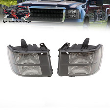 Left Right Headlights Black Factory For Gmc Sierra 1500 2500hd 3500hd 2007-2013