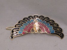 1 Cloisonne peacock hair clip barret fashion accessory