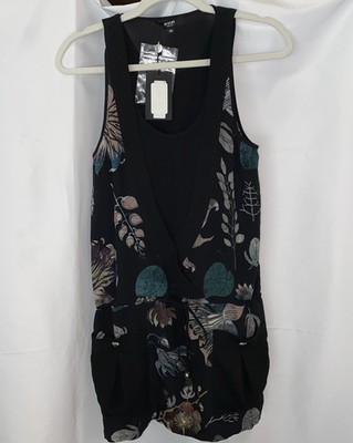 Versus Versace New Dress Size 38 Uk 8 NWT Black Flowers Sleeveless 2012 Read