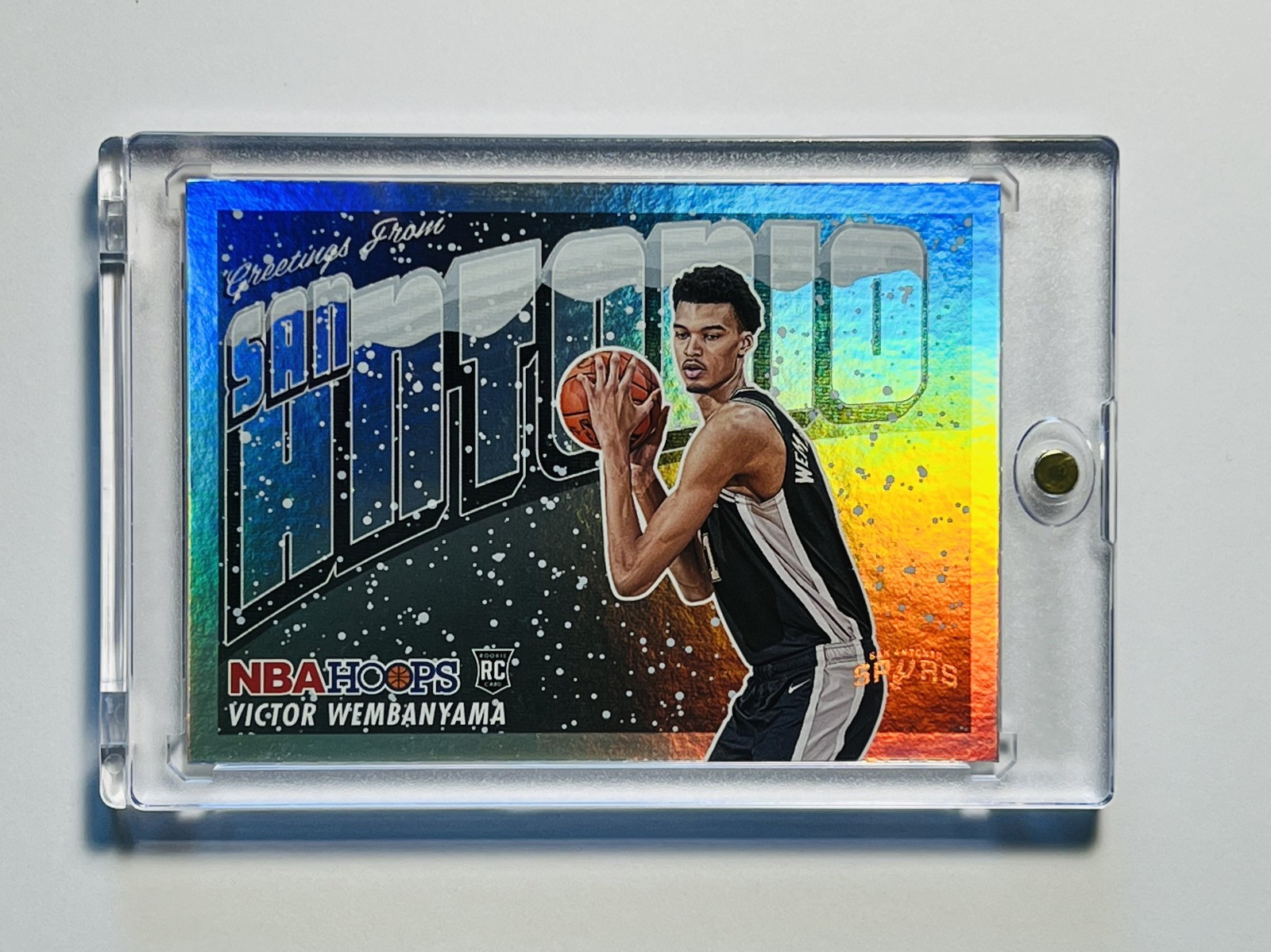2023-24 Panini NBA Hoops - Rookie Greetings - Victor Wembanyama #1 Holo Winter