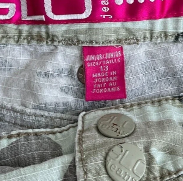 VINTAGE Y2K Camo Cargo Military Crop Pants Womens L 34 x 18" Low Rise Grunge Foto 3 de 4