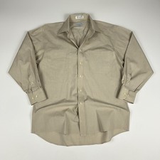 Men's Vintage CHRISTIAN DIOR Beige Cotton Shirt Size: 32-33/ 15.5 / M