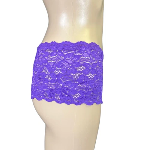 Angelina Womens Panties Underwear Lace Cheeky Boyshort Purple Small 0 2 - Picture 5 of 11