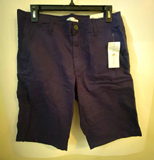 Tj. Maxx Men’s Navy Chino Shorts Regular Flat Front Button Closure Pockets