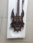 22 Frets Cow Skull Carved Electric Guitar Colorful Painted FR Tremolo Bridge