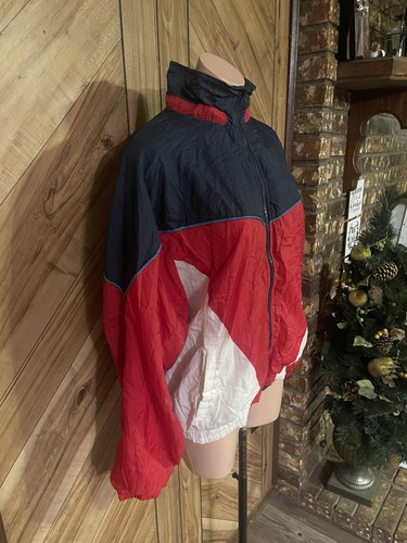 Wilson Men’s Large Vintage 90’s Navy Blue Red White Wind Jacket - Picture 3 of 8
