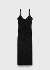 MANGO KNITTED DRESS WITH SEQUIN DETAIL-UK SMALL- RRP £60- BNWT FREE UK POST