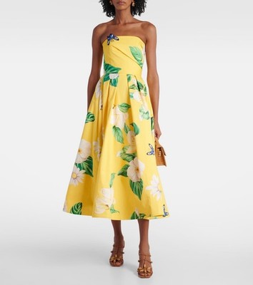 Leo Lin Lynn floral cotton bustier dress in yellow Size 6 NWT | eBay