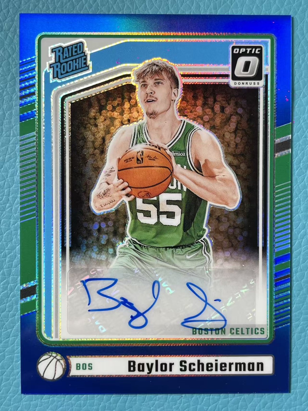 Baylor Scheierman 2024-25 Panini Donruss Optic 33/49 Auto Blue Rated Rookie #310