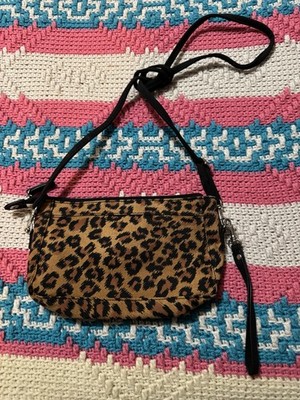 Donna Sharp Leopard Print 9.5  X 6  Crossbody Purse Handbag