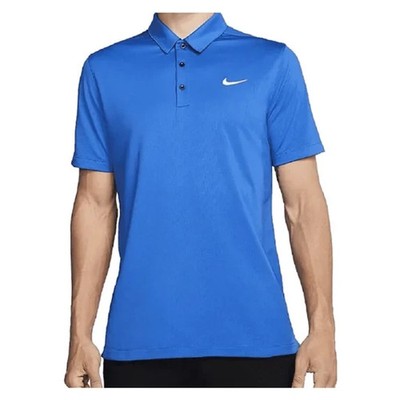NIKE Dri-Fit Size M Medium Blue Short Sleeve Athletic Fit Men's Polo Shirt