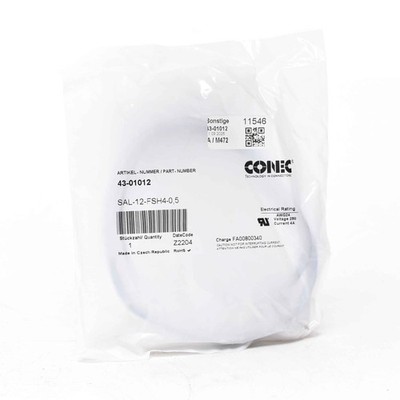 Conec Flanschstecker M12x1 4-pol  SAL-12-FSH4-0,5 43-01012 SAL12 FSH40 -new-
