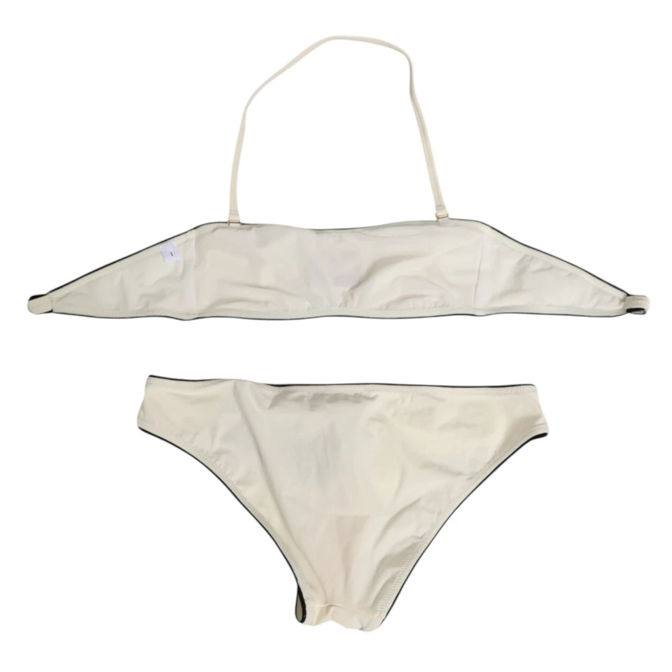 DOLCE & GABBANA Traje de baño Beige Logo Traje de baño 2 piezas Parte superior inferior IT1 / XS 560usd Foto 4 de 4