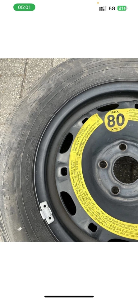 SKODA,POLO,SEAT  14 INCH SPARE STEEL WHEEL 6Q0601027R 175 70 14 #1 - Image 3 of 4