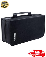 128 Capacity CD DVD Storage Case Organizer Binder Wallet Portable Travel Black