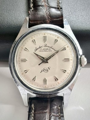 Vintage André Bouchard Swiss 17 Jewels Mechanical Watch Kalbé Alligator Strap