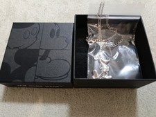Disney Mickey Mouse Necklace Silver 925 Sterling Japan New Gift Boxed