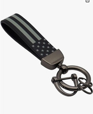 American USA Flag Car Keychain with Zinc Alloy Ring, Men Car Accessories