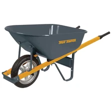 6 Cu. Ft. Wheelbarrow with Steel Handles and Flat Free Tire