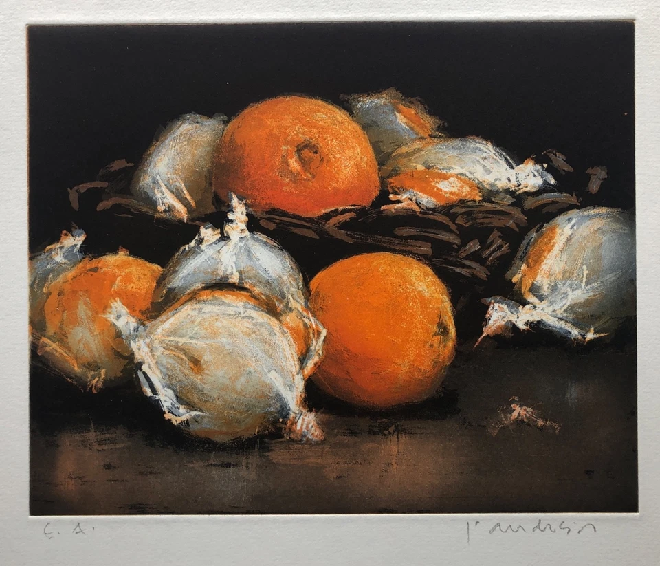 Friedel Anderson. Apfelsinen. Signiert. Itzehoe.