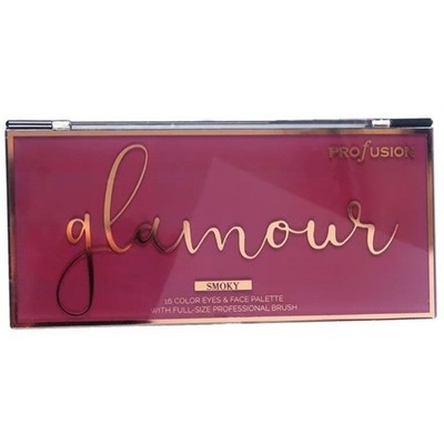 PROFUSION Glamour 16 Color Face & Eyes Palette With Full Size Brush Shade  Smoky