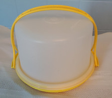 Tupperware Kids Tupper Toys Mini Cake Carrier w Handle 1498 1499 1500 Yellow
