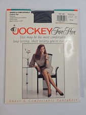 Jockey For Her Sheer Comfortable Pantyhose VTG 1991 Medium Tall Cadet Grey