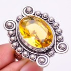 Aaa+++ Citrine Gemstone 925 Silver Plated Jewelry Ring s.8.5 M2226 — photo 1