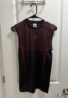 Gymshark Men's Onyx V5 Tank Top In Black/Red Colorblock Size Xs | eBay