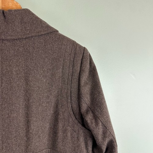 Sundance Full Length Long Maxi Brown Gray Wool Coat Double Breasted Womens 12 - Picture 12 of 12