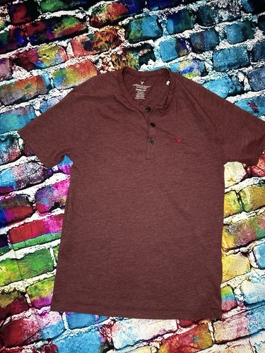 American Eagle Outfitters Seriously Soft Classic Fit XS Men’s Shirt Maroon - Picture 3 of 12