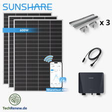 Balkonkraftwerk 600W Komplettset Sunshare Ray Lite Geländerhalterung …