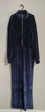 Fabletics Velvour Zip-up Wide Leg Jumpsuit Deep Navy blue Gold hardware size XL