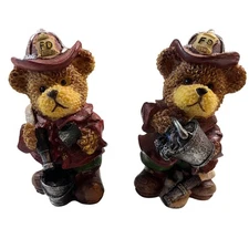 Firefighter Bear Figurine Set Fire Department