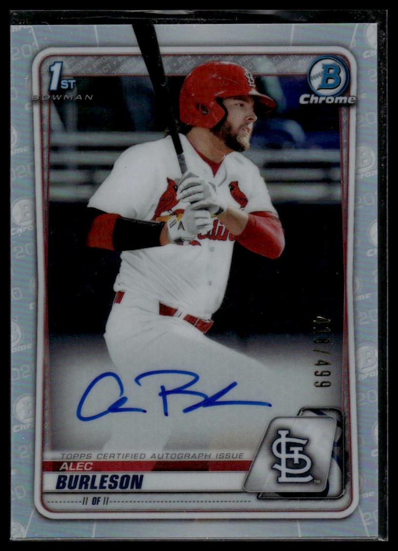 2020 Bowman Draft #CDA-AB Alec Burleson Chrome auto Refractor #/499