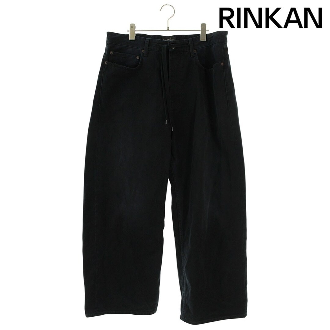 Balenciaga 786643 TNW11 Damaged Drawstring Baggy Denim Pants Men's XXS Used 5e63