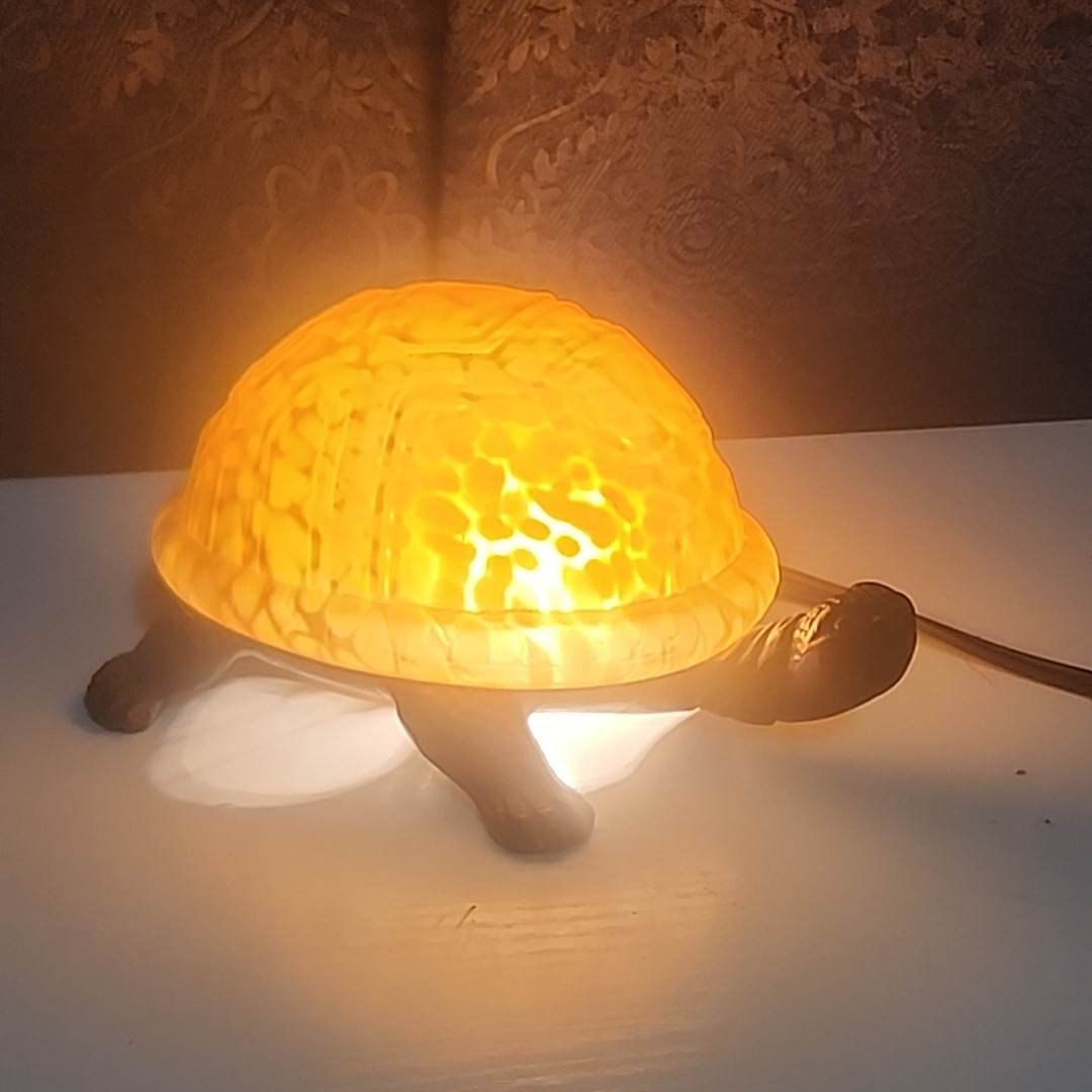 Windshield Turtle Shell Vtg Brass Base Turtle Lamp Amber Glass Tortoise Shell Accent Night ...