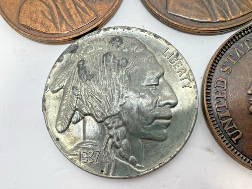 Menge 8 - 3" Große Metall Neuheit Münzen Jumbo US Münze Briefbeschwerer Untersetzer #2 - Bild 3 von 16